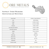 9ct White Gold - Australia Sydney Melbourne Charm