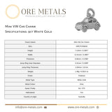 9ct White Gold - Mini VW Car Charm