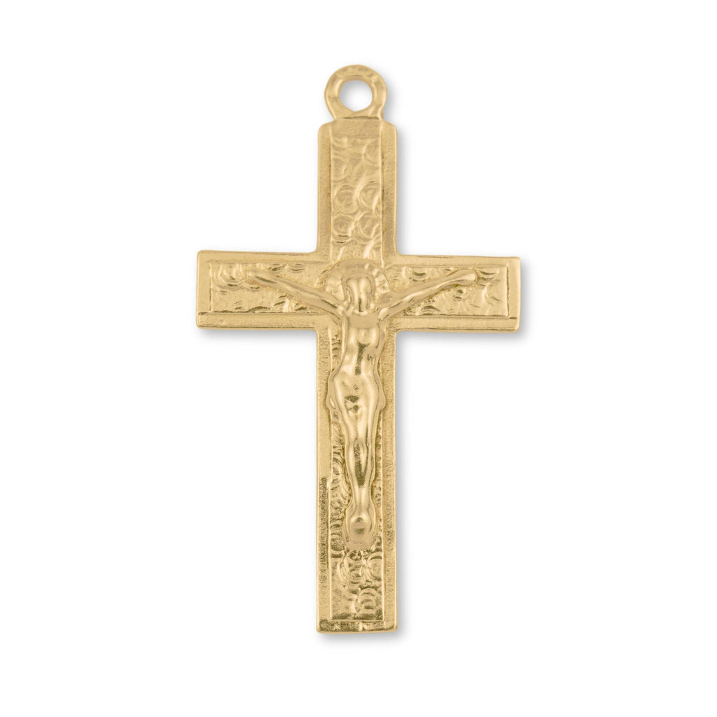 24ct Pure Gold - Jesus on Scroll Crucifix Charm