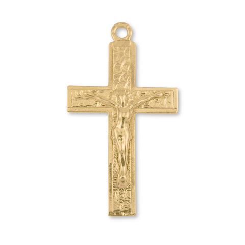 24ct Pure Gold - Jesus on Scroll Crucifix Charm