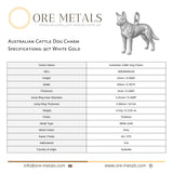 9ct White Gold - Australian Cattle Dog Charm