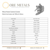 9ct White Gold - Wave Rider Surfer Charm