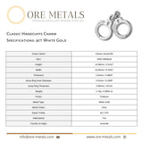9ct White Gold - Classic Handcuffs Charm