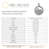 9ct White Gold - Round Sydney Opera House Charm