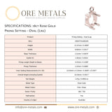 18ct Rose Gold - Oval Prong Setting