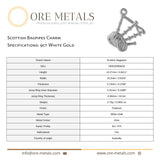 9ct White Gold - Scottish Bagpipes Charm