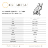 9ct White Gold - Colourpoint Shorthair Cat Charm