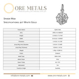9ct White Gold - Spider Web Charm