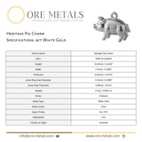 9ct White Gold - Heritage Pig Charm