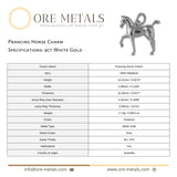 9ct White Gold - Prancing Horse Charm