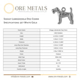 9ct White Gold - Shaggy Labradoodle Dog Charm