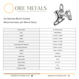 9ct White Gold - Ice Skating Boots Charm