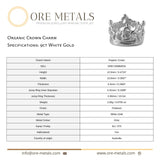 9ct White Gold - Organic Crown Charm