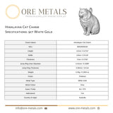 9ct White Gold - Himalayan Cat Charm