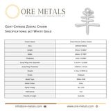 9ct White Gold - Goat Chinese Zodiac Charm