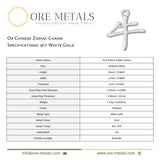 9ct White Gold - Ox Chinese Zodiac Charm