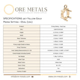 9ct Yellow Gold - Oval Prong Setting