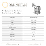 9ct White Gold - Mid–Century Baby Pram Charm