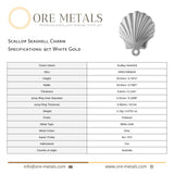 9ct White Gold - Scallop Seashell Charm