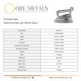 9ct White Gold - Vintage Iron Charm