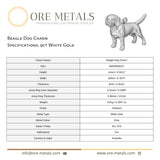 9ct White Gold - Beagle Dog Charm