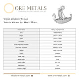 9ct White Gold - Viking Longship Charm