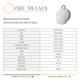 9ct White Gold - Boys Silhouette  Charm