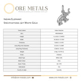 9ct White Gold - Indian Elephant Charm