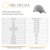9ct White Gold - Australian Echidna Charm
