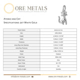 9ct White Gold - Atomic era Cat Charm