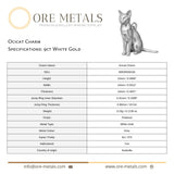 9ct White Gold - Ocicat Cat Charm