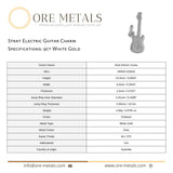 9ct White Gold Strat - Electric Guitar Charm