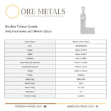 9ct White Gold - Big Ben Tower Charm