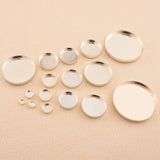 925 Sterling Silver - Round Bezel Cups