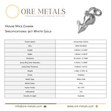 9ct White Gold - House Mice Charm