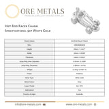 9ct White Gold - Hot Rod Racer Charm