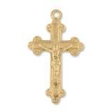 24ct Pure Gold - Jesus on Budded Crucifix Charm