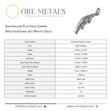 9ct White Gold - Australian Platypus Charm