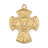 24ct Pure Gold - Five Way Catholic Crucifix Charm