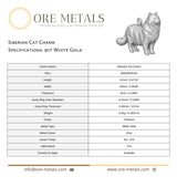 9ct White Gold - Siberian Cat Charm