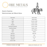 9ct White Gold - Asiatic Cheetah Charm