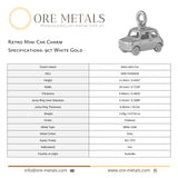 9ct White Gold - Retro Mini Car Charm