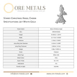 9ct White Gold - Starry Christmas Angel Charm