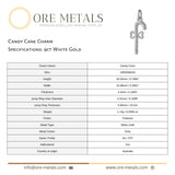 9ct White Gold - Candy Cane Charm