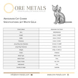 9ct White Gold - Abyssinian Cat Charm