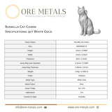 9ct White Gold - Burmilla Cat Charm