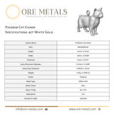 9ct White Gold - Pixiebob Cat Charm
