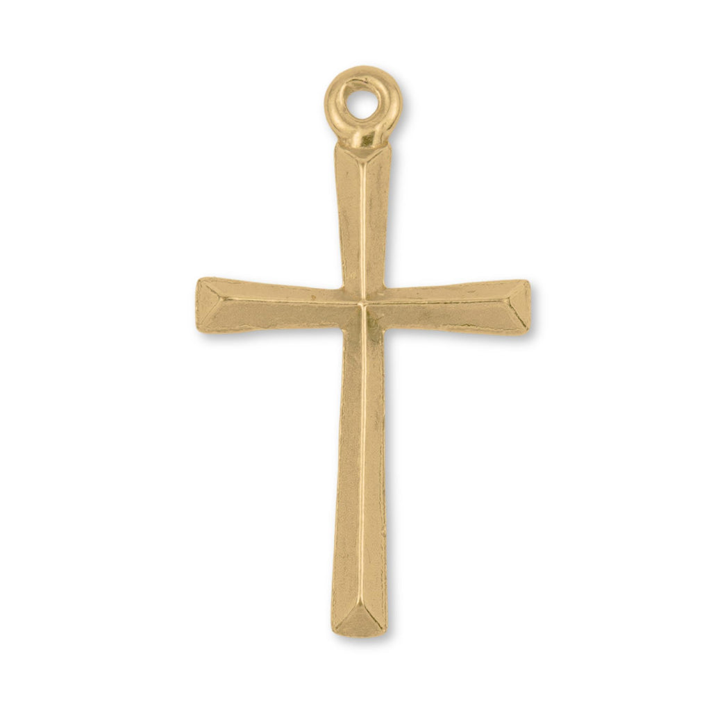 14ct Gold Plated - Bevelled Crucifix Charm