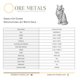 9ct White Gold - Somali Cat Charm