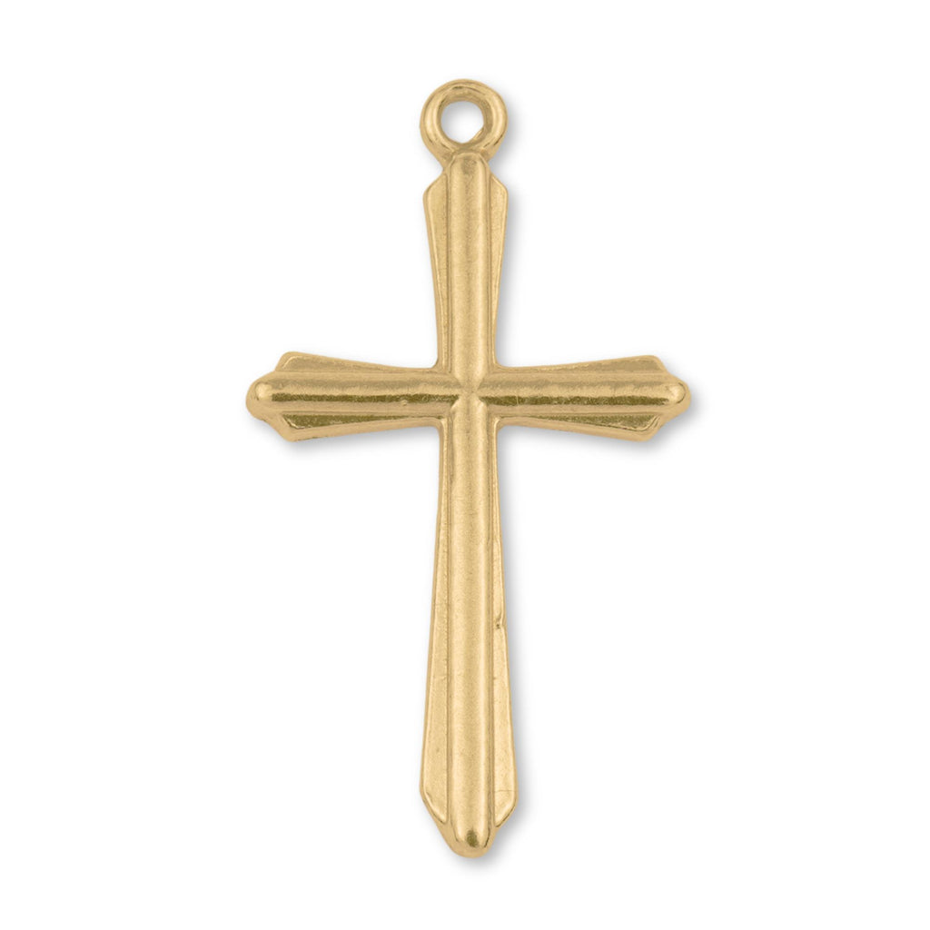 24ct Pure Gold - Temple Crucifix Charm